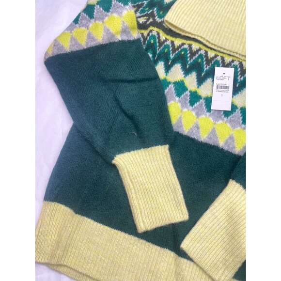 LOFT Women Chevron Stitched Turtleneck Sweater SMALL - Picture 10 of 13
